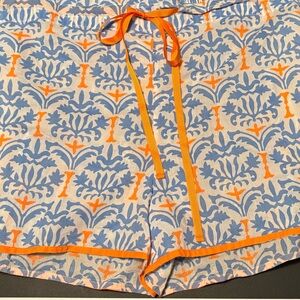 Gretchen Scott Designs Blue and Orange Patterned Shorts XS